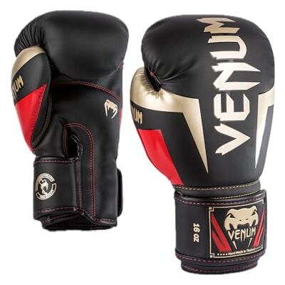 VENUM Guantes de boxeo Elite Negro/Dorado/Rojo 16-Ounce VENUM Guantes de boxeo Elite Negro/Dorado/Rojo 16-Ounce