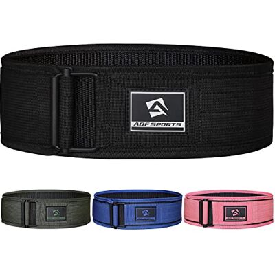 AQF Cinturon Lumbar Gimnasio, 4"/10.2cm Nylon Autobloqueante Cinturón Powerlifting, Soporte Faja Gym Para Musculacion, Entrenamiento Funcional, Sentadillas, Peso Lifting Belt Hombre Mujer (L, Negro) AQF Cinturon Lumbar Gimnasio, 4"/10.2cm Nylon Autobloqueante Cinturón Powerlifting, Soporte Faja Gym Para Musculacion, Entrenamiento Funcional, Sentadillas, Peso Lifting Belt Hombre Mujer (L, Negro)