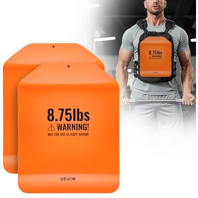 VEVOR Placas de Peso para Chalecos Curvas, 2 Placas Lastradas de 4 kg Chaqueta de Peso de Acero, Diseño Ergonómico, para Entrenamiento de Fuerza, Carrera, Fitness, 300 x 230 x 23 mm, Naranja VEVOR Placas de Peso para Chalecos Curvas, 2 Placas Lastradas de 4 kg Chaqueta de Peso de Acero, Diseño Ergonómico, para Entrenamiento de Fuerza, Carrera, Fitness, 300 x 230 x 23 mm, Naranja