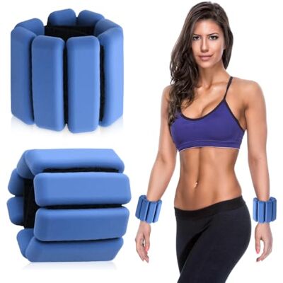 BNGXR 2 Pcs Pesas de Muñeca y Tobillo, Pesas Pierna Tobillos Pulsera Pesos Ajustable(0.23 kg/unidad) Portátiles Muñequera con Peso para Damas Hombres Aptitud Física Correr Caminar Yoga Pilates, Azul BNGXR 2 Pcs Pesas de Muñeca y Tobillo, Pesas Pierna Tobillos Pulsera Pesos Ajustable(0.23 kg/unidad) Portátiles Muñequera con Peso para Damas Hombres Aptitud Física Correr Caminar Yoga Pilates, Azul