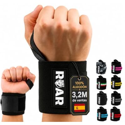 Roar ® Muñequeras Deportivas (2 Unidades) – Muñequeras para Gimnasio, Crossfit y Fitness, Wrist Wraps Ajustables para Levantamiento de Pesas, Entrenamiento y Soporte de Muñeca Hombre Mujer Roar ® Muñequeras Deportivas (2 Unidades) – Muñequeras para Gimnasio, Crossfit y Fitness, Wrist Wraps Ajustables para Levantamiento de Pesas, Entrenamiento y Soporte de Muñeca Hombre Mujer