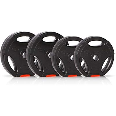 Ultrasport Discos de pesas, juego de 4 pesas, 2 de 2.5 kg, 2 de 5 kg, agujero estándar de 30 mm, aptos para barras cortas y largas, con asas para entrenamiento con peso libre, Negro Ultrasport Discos de pesas, juego de 4 pesas, 2 de 2.5 kg, 2 de 5 kg, agujero estándar de 30 mm, aptos para barras cortas y largas, con asas para entrenamiento con peso libre, Negro