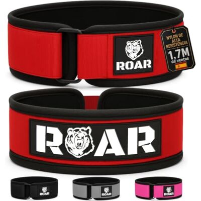 Roar ® Cinturón Lumbar Gimnasio, Cinturon Gimnasio Hombre y Mujer, Cinturon Halterofilia, Powerlifting, Levantamiento Peso, Musculacion, Cinturon Gym Hombre, Cinturon Pesas (Rojo, S) Roar ® Cinturón Lumbar Gimnasio, Cinturon Gimnasio Hombre y Mujer, Cinturon Halterofilia, Powerlifting, Levantamiento Peso, Musculacion, Cinturon Gym Hombre, Cinturon Pesas (Rojo, S)