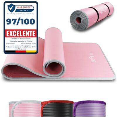 DH FitLife Esterilla de entrenamiento, esterilla deportiva, 183 x 61 x 1 cm, esterilla de gimnasia extra resistente, esterilla de yoga antideslizante y gruesa, alfombrilla de entrenamiento (rosa) DH FitLife Esterilla de entrenamiento, esterilla deportiva, 183 x 61 x 1 cm, esterilla de gimnasia extra resistente, esterilla de yoga antideslizante y gruesa, alfombrilla de entrenamiento (rosa)
