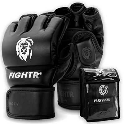 FIGHTR Guantes de MMA ® para una Estabilidad Ideal y Potencia de golpeo Guantes de Grappling para MMA, Saco de Arena, Sparring y Entrenamiento Incluye Bolsa de Transporte FIGHTR Guantes de MMA ® para una Estabilidad Ideal y Potencia de golpeo Guantes de Grappling para MMA, Saco de Arena, Sparring y Entrenamiento Incluye Bolsa de Transporte