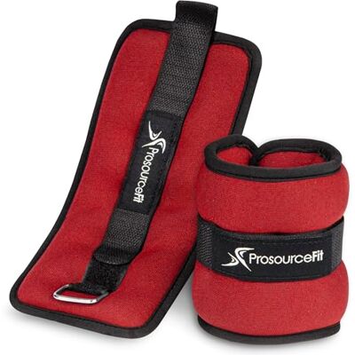 ProSource Fit Ankle, Wrist, Arm, and Leg Weights for Men and Women, Set of 2, 1.5lb each, Red ProSource Fit Ankle, Wrist, Arm, and Leg Weights for Men and Women, Set of 2, 1.5lb each, Red