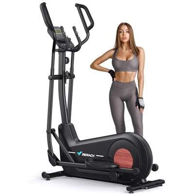 MERACH Bicicleta Elíptica para Casa, Elíptica Magnética Silenciosa con Autoalimentación, Zancada 42-47 cm, 8-16 Niveles de Resistencia, Monitor LCD, App Bluetooth y Sensor de Pulso, hasta 180 kg MERACH Bicicleta Elíptica para Casa, Elíptica Magnética Silenciosa con Autoalimentación, Zancada 42-47 cm, 8-16 Niveles de Resistencia, Monitor LCD, App Bluetooth y Sensor de Pulso, hasta 180 kg