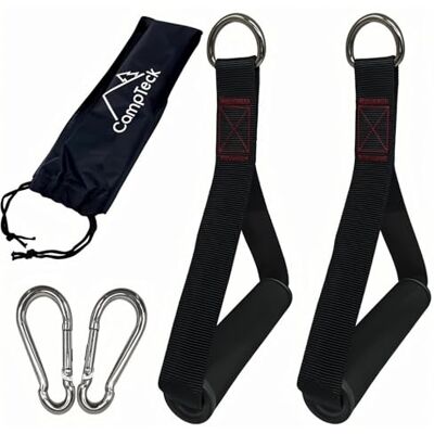 CampTeck Agarres Poleas Gym Máquinas de Cable, Accesorios para Gym Máquinas de Ejercicios, Agarraderas Gym (par) con Mosquetones y Bolsa de Transporte Negro Mango de Espuma CampTeck Agarres Poleas Gym Máquinas de Cable, Accesorios para Gym Máquinas de Ejercicios, Agarraderas Gym (par) con Mosquetones y Bolsa de Transporte Negro Mango de Espuma