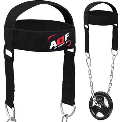 AQF Arnés De Cabeza, Pesas Ajustables Entrenar Cuello Straps, Boxeo Y Fitness Neopreno Acolchado Cinta Cabeza, Head & Neck Trainer Dip Cinturón para Gimnasio, Musculacion, Ejercicio AQF Arnés De Cabeza, Pesas Ajustables Entrenar Cuello Straps, Boxeo Y Fitness Neopreno Acolchado Cinta Cabeza, Head & Neck Trainer Dip Cinturón para Gimnasio, Musculacion, Ejercicio