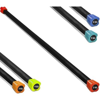 G5 HT SPORT Barra corporal profesional con peso de 2 a 6 kg, para entrenamiento aeróbico, yoga, pilates Home Gym y gimnasio (2 kg (rojo) G5 HT SPORT Barra corporal profesional con peso de 2 a 6 kg, para entrenamiento aeróbico, yoga, pilates Home Gym y gimnasio (2 kg (rojo)