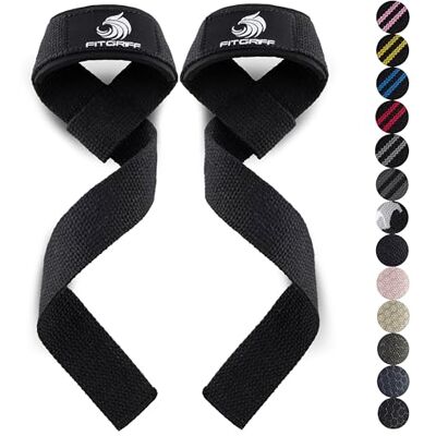 Fitgriff ® Straps Gym, Correas Levantamiento de Pesas, Powerlifting, Agarraderas Gimnasio Lifting Straps Mujeres y Hombres (Estándar (más de 16cm muñeca), Original Black) Fitgriff ® Straps Gym, Correas Levantamiento de Pesas, Powerlifting, Agarraderas Gimnasio Lifting Straps Mujeres y Hombres (Estándar (más de 16cm muñeca), Original Black)