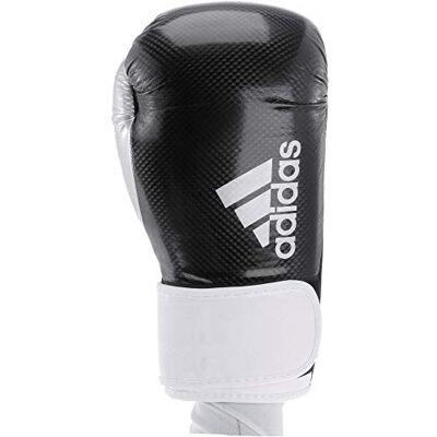 Adidas Guantes de Boxeo Unisex Hybrid 75 para Adultos, Color Negro, Blanco y Plateado, 14 onzas Adidas Guantes de Boxeo Unisex Hybrid 75 para Adultos, Color Negro, Blanco y Plateado, 14 onzas