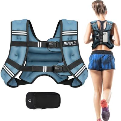 BAGAIL Chaleco Lastrado para Entrenamiento de Fuerza, Talla de Busto Ajustable, Bolsillo Práctico, Ideal para Entrenamientos en Gimnasio, Yoga y Ejercicios Aeróbicos BAGAIL Chaleco Lastrado para Entrenamiento de Fuerza, Talla de Busto Ajustable, Bolsillo Práctico, Ideal para Entrenamientos en Gimnasio, Yoga y Ejercicios Aeróbicos