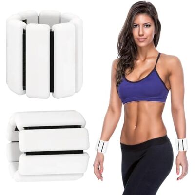 BNGXR 2 Pcs Pesas de Muñeca y Tobillo, Pesas Pierna Tobillos, Pulsera Pesos Ajustable, Portátiles Muñequera con Peso para Damas Hombres Aptitud Física, Correr, Caminar, Yoga, Pilates (Blanco) BNGXR 2 Pcs Pesas de Muñeca y Tobillo, Pesas Pierna Tobillos, Pulsera Pesos Ajustable, Portátiles Muñequera con Peso para Damas Hombres Aptitud Física, Correr, Caminar, Yoga, Pilates (Blanco)