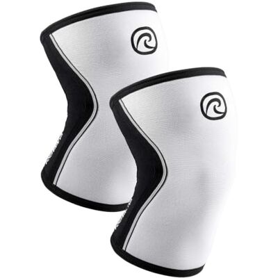 Rehband Rodillera para entrenamiento de fuerza & fitness rodillera de neopreno de 7 mm, flexible & antideslizante, knee sleeve para hombres & mujeres, Color:Blanco 1 Par, Talla:S Rehband Rodillera para entrenamiento de fuerza & fitness rodillera de neopreno de 7 mm, flexible & antideslizante, knee sleeve para hombres & mujeres, Color:Blanco 1 Par, Talla:S