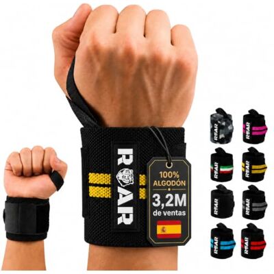 Roar ® Muñequeras Deportivas (2 Unidades) – Muñequeras para Gimnasio, Crossfit y Fitness, Wrist Wraps Ajustables para Levantamiento de Pesas, Entrenamiento y Soporte de Muñeca Hombre Mujer Roar ® Muñequeras Deportivas (2 Unidades) – Muñequeras para Gimnasio, Crossfit y Fitness, Wrist Wraps Ajustables para Levantamiento de Pesas, Entrenamiento y Soporte de Muñeca Hombre Mujer