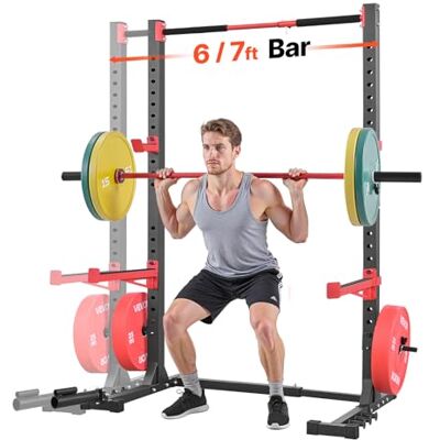 VEVOR Jaula de Potencia Multifuncional Versátil, para Sentadillas en Casa Con Ancho Ajustable, 6 Clavijas para Bandas, Accesorio para Minas Terrestres y Barras de Seguridad, 1060 x 1760 x 2120 mm VEVOR Jaula de Potencia Multifuncional Versátil, para Sentadillas en Casa Con Ancho Ajustable, 6 Clavijas para Bandas, Accesorio para Minas Terrestres y Barras de Seguridad, 1060 x 1760 x 2120 mm