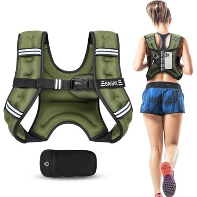 BAGAIL Chaleco Lastrado para Entrenamiento de Fuerza, Talla de Busto Ajustable, Bolsillo Práctico, Ideal para Entrenamientos en Gimnasio, Yoga y Ejercicios Aeróbicos BAGAIL Chaleco Lastrado para Entrenamiento de Fuerza, Talla de Busto Ajustable, Bolsillo Práctico, Ideal para Entrenamientos en Gimnasio, Yoga y Ejercicios Aeróbicos