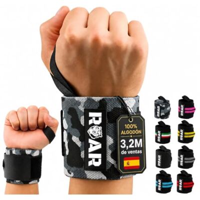 Roar ® Muñequeras Deportivas (2 Unidades) – Muñequeras para Gimnasio, Crossfit y Fitness, Wrist Wraps Ajustables para Levantamiento de Pesas, Entrenamiento y Soporte de Muñeca Hombre Mujer Roar ® Muñequeras Deportivas (2 Unidades) – Muñequeras para Gimnasio, Crossfit y Fitness, Wrist Wraps Ajustables para Levantamiento de Pesas, Entrenamiento y Soporte de Muñeca Hombre Mujer