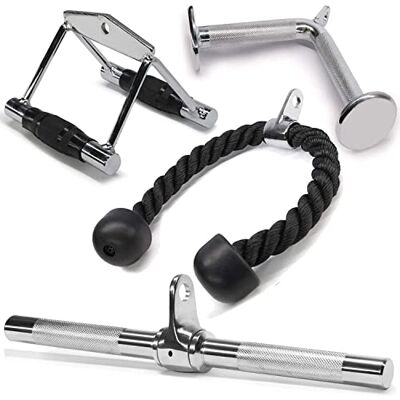 Yes4All Barra giratoria recta, accesorio de Cable de barra en forma de V para entrenamiento de pesas, accesorios de máquina de Cable para gimnasio en casa Yes4All Barra giratoria recta, accesorio de Cable de barra en forma de V para entrenamiento de pesas, accesorios de máquina de Cable para gimnasio en casa