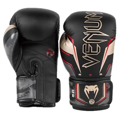 VENUM Guantes de Boxeo Elite EVO Negro/Dorado/Rojo 12-Ounce VENUM Guantes de Boxeo Elite EVO Negro/Dorado/Rojo 12-Ounce