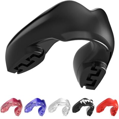 SAFEJAWZ Protector bucal para aparatos ortopédicos. para Todos los Deportes de Contacto, incluidos rugby, MMA, artes marciales de kickboxing, judo, hockey y boxeo (Negro) SAFEJAWZ Protector bucal para aparatos ortopédicos. para Todos los Deportes de Contacto, incluidos rugby, MMA, artes marciales de kickboxing, judo, hockey y boxeo (Negro)