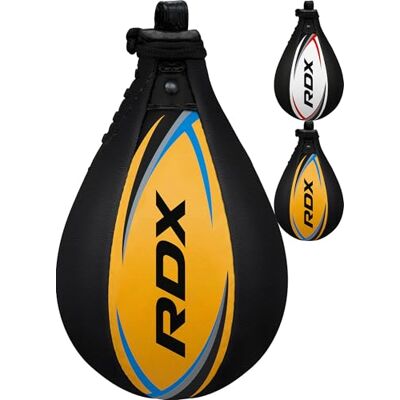 RDX Pera de Boxeo Cuero, MMA Boxeo Punching Velocidad Bola con Eslabón Giratorio, Peras Rapida Speed Bag para Kick Boxing Gimnasio Saco Boxe Fitness Gym Combate RDX Pera de Boxeo Cuero, MMA Boxeo Punching Velocidad Bola con Eslabón Giratorio, Peras Rapida Speed Bag para Kick Boxing Gimnasio Saco Boxe Fitness Gym Combate
