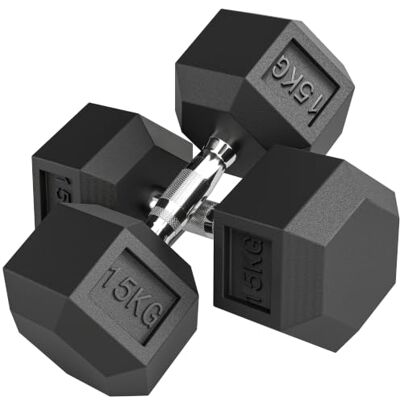 HOMCOM Mancuernas Hexagonales 4-20 kg con Mango Moleteado Negro y Plata Hierro Fundido, Recubiertas de Goma, Juego de Pesas con Barra de Conexión, Entrenamiento en Casa, Gimnasio HOMCOM Mancuernas Hexagonales 4-20 kg con Mango Moleteado Negro y Plata Hierro Fundido, Recubiertas de Goma, Juego de Pesas con Barra de Conexión, Entrenamiento en Casa, Gimnasio