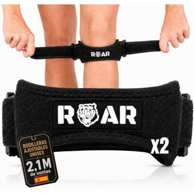 Roar ® Pack 2x Rodillera liana – Cinta liana y Cincha liana para Tendón liano – Banda de Soporte para Rodilla, Running, Gimnasio y Deporte Roar ® Pack 2x Rodillera liana – Cinta liana y Cincha liana para Tendón liano – Banda de Soporte para Rodilla, Running, Gimnasio y Deporte