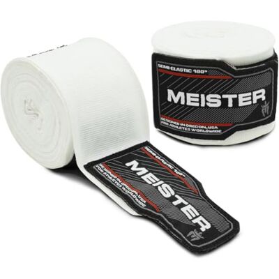 Meister Adulto 180" Vendas de Mano Semi-Elásticas para MMA & Boxeo (Par) Meister Adulto 180" Vendas de Mano Semi-Elásticas para MMA & Boxeo (Par)