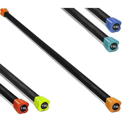 G5 HT SPORT Body Bar Barra Corporal Profesional con Peso de 2 a 6 kg, para Entrenamiento Aeróbico, Yoga, Pilates Home Gym y Gimnasio (3 kg (naranja)) G5 HT SPORT Body Bar Barra Corporal Profesional con Peso de 2 a 6 kg, para Entrenamiento Aeróbico, Yoga, Pilates Home Gym y Gimnasio (3 kg (naranja))