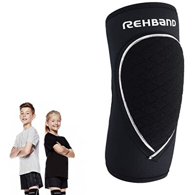 Rehband Coderas para niños 1 pieza o 1 par negro Coderas cómodas para voleibol y balonmano Codera deportiva fabricada en neopreno de 3mm, Color:Negro, Talla:S Rehband Coderas para niños 1 pieza o 1 par negro Coderas cómodas para voleibol y balonmano Codera deportiva fabricada en neopreno de 3mm, Color:Negro, Talla:S
