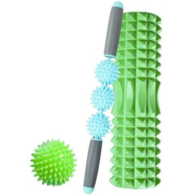 MAGIC SELECT Pack Rodillo, Pelota y Barra Masajeadora de Espuma 45cm Terapia y Masaje Muscular, Pilates y Yoga, Fitness Foam Roller, Alivio de Dolores y Entrenamiento MAGIC SELECT Pack Rodillo, Pelota y Barra Masajeadora de Espuma 45cm Terapia y Masaje Muscular, Pilates y Yoga, Fitness Foam Roller, Alivio de Dolores y Entrenamiento