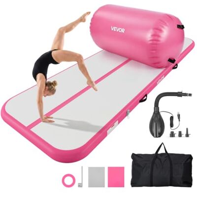 VEVOR Colchoneta Inflable de Gimnasia 300x100x10 cm Rodillo 60x100 cm Rosa Para Yoga, Material de PVC Resistente y Robusto, Con Bomba de Aire Eléctrica, Para Hogar, Gimnasio, Exteriores, Playa, Parque VEVOR Colchoneta Inflable de Gimnasia 300x100x10 cm Rodillo 60x100 cm Rosa Para Yoga, Material de PVC Resistente y Robusto, Con Bomba de Aire Eléctrica, Para Hogar, Gimnasio, Exteriores, Playa, Parque