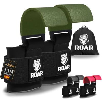Roar Ganchos de Metal para Levantamiento de Peso con Barra, Agarres para Gym, Agarraderas, Correas de Agarre, Color Verde Roar Ganchos de Metal para Levantamiento de Peso con Barra, Agarres para Gym, Agarraderas, Correas de Agarre, Color Verde