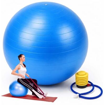 Relaxdays Balón de Gimnasia tamaños y Colores con bomba de aire, anti-reventón, 150 kg, PVC, pelota fitness para yoga y pilates, pelota para oficina Relaxdays Balón de Gimnasia tamaños y Colores con bomba de aire, anti-reventón, 150 kg, PVC, pelota fitness para yoga y pilates, pelota para oficina