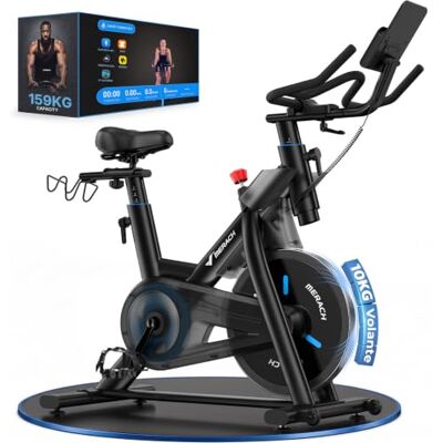 MERACH Bicicleta Estática con Resistencia Magnética, Silenciosa, con Volante de Inercia de 10 kg, Sillín de Aire Amortiguador de Golpes, Bicicleta de Interior con Aplicación Propia, Hasta 158 kg MERACH Bicicleta Estática con Resistencia Magnética, Silenciosa, con Volante de Inercia de 10 kg, Sillín de Aire Amortiguador de Golpes, Bicicleta de Interior con Aplicación Propia, Hasta 158 kg