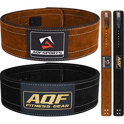 AQF Cinturón Gym Cuero 10mm, Hebilla de Palanca, IPL y USPA Aprobada AQF Cinturón Gym Cuero 10mm, Hebilla de Palanca, IPL y USPA Aprobada