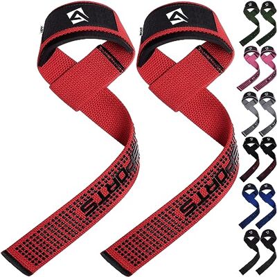 AQF Neopreno Acolchado Straps Powerlifting, Straps Gym Levantamiento De Pesas con Soporte Muñequera, Agarraderas Gym, Muñeqeras Para Entrenamiento, Culturismo Potencia (Rojo Gel Empuñadura) AQF Neopreno Acolchado Straps Powerlifting, Straps Gym Levantamiento De Pesas con Soporte Muñequera, Agarraderas Gym, Muñeqeras Para Entrenamiento, Culturismo Potencia (Rojo Gel Empuñadura)