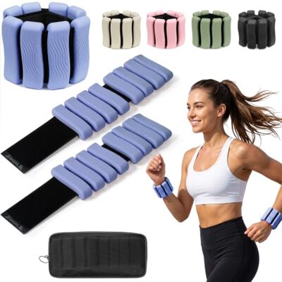 BAGAIL Pesas ajustables para muñecas y tobillos Para hombre y mujer, pesas para brazos y piernas, juego de 2 unidades (0,45/0,91 kg cada una), muñequeras para yoga, pilates BAGAIL Pesas ajustables para muñecas y tobillos Para hombre y mujer, pesas para brazos y piernas, juego de 2 unidades (0,45/0,91 kg cada una), muñequeras para yoga, pilates
