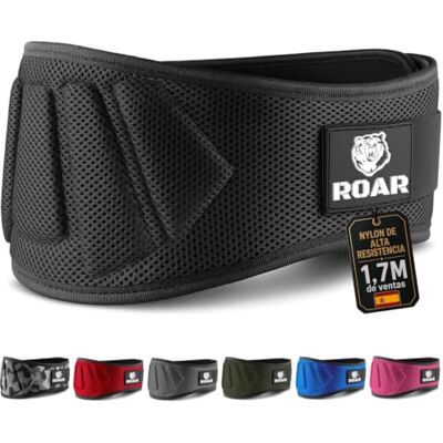 Roar ® Cinturón Lumbar Gimnasio, Cinturon gimnasio hombre y mujer, Cinturon halterofilia, Powerlifting, Levantamiento Peso, Musculacion, Cinturon gym hombre, Cinturon pesas Roar ® Cinturón Lumbar Gimnasio, Cinturon gimnasio hombre y mujer, Cinturon halterofilia, Powerlifting, Levantamiento Peso, Musculacion, Cinturon gym hombre, Cinturon pesas