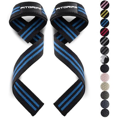 Fitgriff ® Straps Gym, Correas Levantamiento de Pesas, Powerlifting, Agarraderas Gimnasio Lifting Straps Mujeres y Hombres (Estándar (más de 16cm muñeca), Black/Blue) Fitgriff ® Straps Gym, Correas Levantamiento de Pesas, Powerlifting, Agarraderas Gimnasio Lifting Straps Mujeres y Hombres (Estándar (más de 16cm muñeca), Black/Blue)