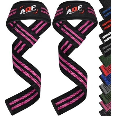 AQF Neopreno Acolchado Straps Powerlifting, Straps Gym Levantamiento De Pesas con Soporte Muñequera, Agarraderas Gym, Muñeqeras Para Entrenamiento, Culturismo Potencia (Negro & Rosa) AQF Neopreno Acolchado Straps Powerlifting, Straps Gym Levantamiento De Pesas con Soporte Muñequera, Agarraderas Gym, Muñeqeras Para Entrenamiento, Culturismo Potencia (Negro & Rosa)