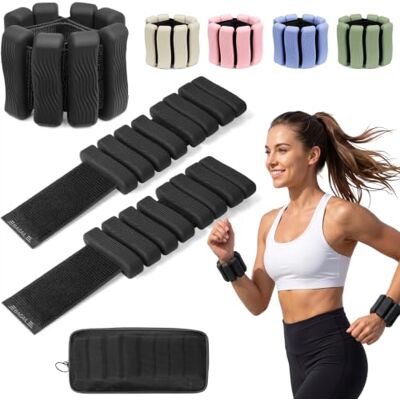 BAGAIL Pesas ajustables para muñecas y tobillos Para hombre y mujer, pesas para brazos y piernas, juego de 2 unidades (0,45/0,91 kg cada una), muñequeras para yoga, pilates BAGAIL Pesas ajustables para muñecas y tobillos Para hombre y mujer, pesas para brazos y piernas, juego de 2 unidades (0,45/0,91 kg cada una), muñequeras para yoga, pilates