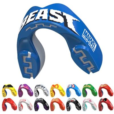 Marvel Protector bucal adultos y niños para todos los deportes de contacto, incluidos rugby, MMA, artes marciales de kickboxing, judo, hockey y boxeo (Beast, Adulto (12+ Años)) Marvel Protector bucal adultos y niños para todos los deportes de contacto, incluidos rugby, MMA, artes marciales de kickboxing, judo, hockey y boxeo (Beast, Adulto (12+ Años))