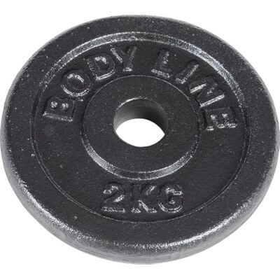 BODYLINE Placa de peso de 2kg en hierro fundido - Placa de peso BODYLINE Placa de peso de 2kg en hierro fundido - Placa de peso
