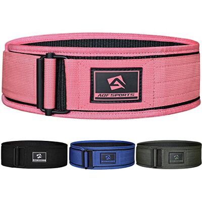 AQF Cinturon Lumbar Gimnasio, 4"/10.2cm Nylon Autobloqueante Cinturón Powerlifting, Soporte Faja Gym Para Musculacion, Entrenamiento Funcional, Sentadillas, Peso Lifting Belt Hombre Mujer (M, Rosa) AQF Cinturon Lumbar Gimnasio, 4"/10.2cm Nylon Autobloqueante Cinturón Powerlifting, Soporte Faja Gym Para Musculacion, Entrenamiento Funcional, Sentadillas, Peso Lifting Belt Hombre Mujer (M, Rosa)