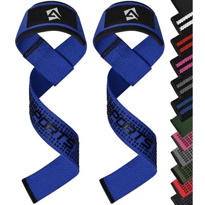 AQF Neopreno Acolchado Straps Powerlifting, Straps Gym Levantamiento De Pesas con Soporte Muñequera, Agarraderas Gym, Muñeqeras Para Entrenamiento, Culturismo Potencia (Azul Gel Empuñadura) AQF Neopreno Acolchado Straps Powerlifting, Straps Gym Levantamiento De Pesas con Soporte Muñequera, Agarraderas Gym, Muñeqeras Para Entrenamiento, Culturismo Potencia (Azul Gel Empuñadura)