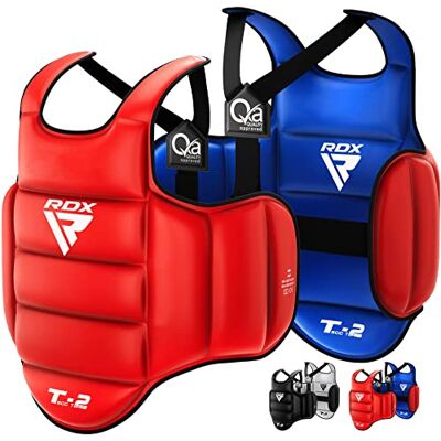 RDX Protector de Pecho TKD Protección De Cuerpo MMA Boxeo Vientre para Pecho Peto Taekwondo (Reversible) RDX Protector de Pecho TKD Protección De Cuerpo MMA Boxeo Vientre para Pecho Peto Taekwondo (Reversible)