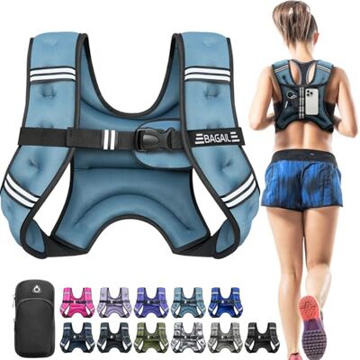 BAGAIL Chaleco Lastrado para Entrenamiento de Fuerza, Talla de Busto Ajustable, Bolsillo Práctico, Ideal para Entrenamientos en Gimnasio, Yoga y Ejercicios Aeróbicos BAGAIL Chaleco Lastrado para Entrenamiento de Fuerza, Talla de Busto Ajustable, Bolsillo Práctico, Ideal para Entrenamientos en Gimnasio, Yoga y Ejercicios Aeróbicos